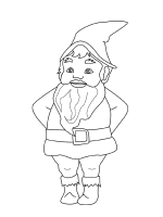 A coloring page of gnomes